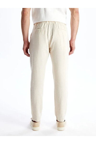 LC Waikiki LCW Vision Bej Slim Fit Keten Karışımlı Erkek Pantolon