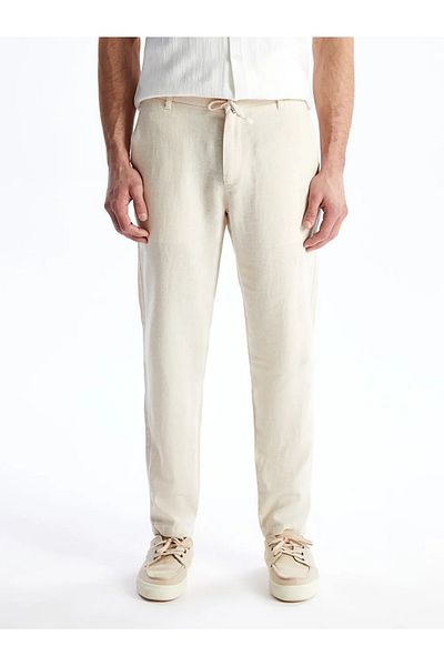 LC Waikiki Ανδρικό παντελόνι LCW Vision Beige Slim Fit Λινό Μικτό