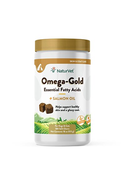 NaturVet Omega-Gold Plus Salmon Oil | Skin & Coat Support | DHA, EPA, Omega-3...