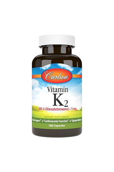 Carlson Vitamin K2 MK-4 (Menatetrenone) Supplement, Bone & Heart Health, Soy-Free, 180 Capsules
