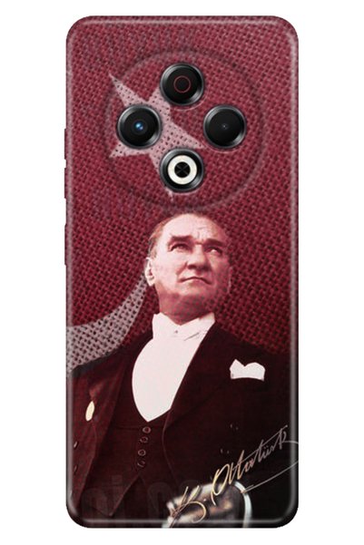 TECNO Spark 30 KL6 Kılıf Kamera Koruma Silikon Baskılı M.K Atatürk