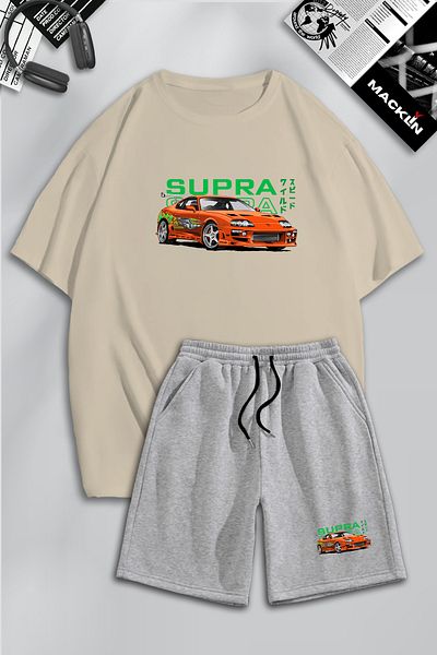 macklin Unisex Ανδρικά Γυναικεία Fast and Furious Supra με στάμπα ειδικής σχεδίασης Σετ φόρμας μπλουζάκι και σορτς