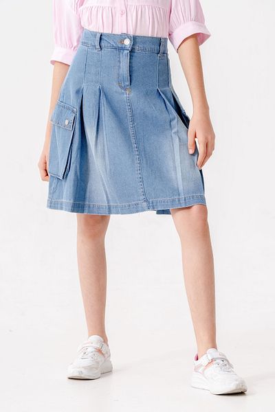 GİYİCEM TEKSTİL Blugi pentru fete cu buzunare plisate 2604
