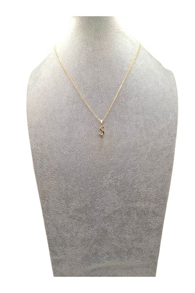Han Ticarethane Gold Color Letter S Necklace