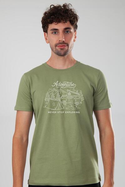 Coredra Avantura Regular T-shirt Muškarci - Vojno zelena