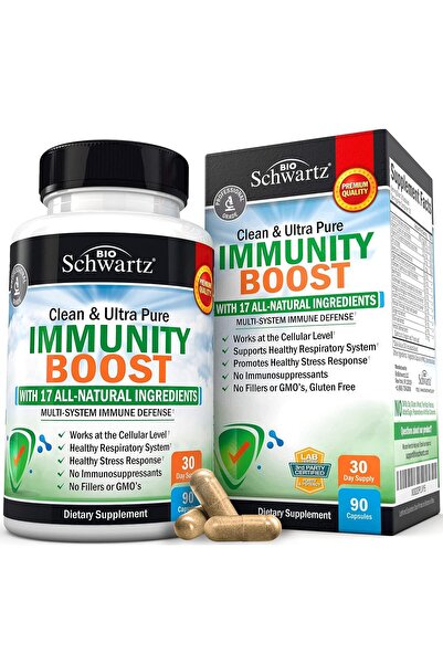 BioSchwartz Immune Support - Vitamin C, Zinc, Elderberry, Ginger, Bee Propolis, 90 Caps