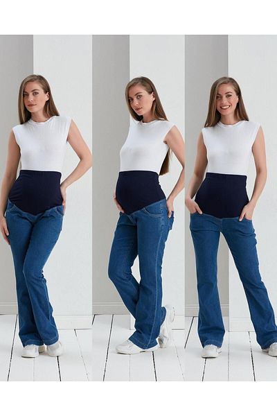 LİYACA Blugi de maternitate din Lycra