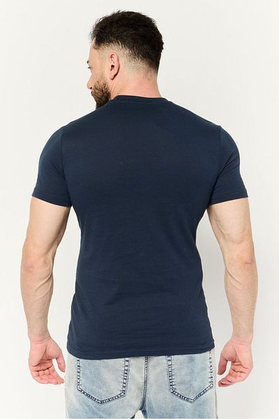 Cavalli Class Men Crew Neck Short Sleeve Graphic Print T Shirt, Navy Combo