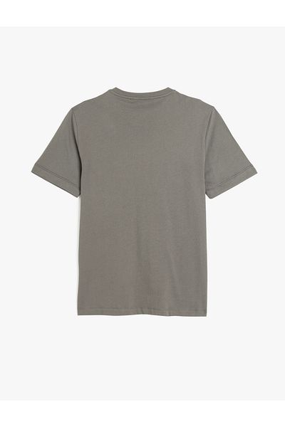 Koton Pocket Detailed Short Sleeve Crew Neck Cotton Slim Fit Basic T-Shirt