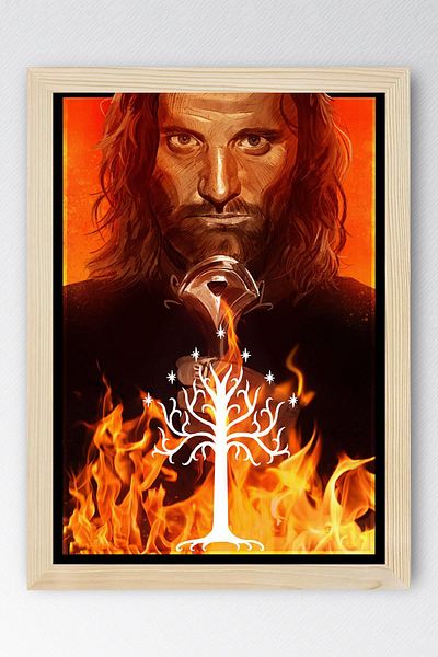 Saturn The Lord of the Rings Framed Painting - Aragorn Poster Painting