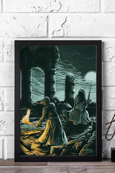 Saturn The Lord of the Rings Framed Painting - Amon Sül Stormbringer Aragorn Nazgul Poster Painting