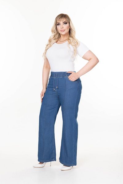 EYLÜLXXL Women's Loose Leg Jeans with Front Tie