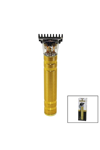 GOLD METAL GÖVDE  SAÇ SAKAL ENSE ÇİZİM TRAŞ MAKİNESİ  T BIÇAK   USB ŞARJLI TR-8888 (5005)