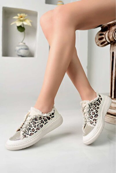 can feta püskülü taslı ortepedik taban yapıskanlı ve dikisli kadın Sneaker