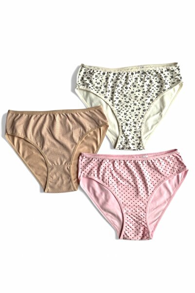 Butik 3’lü Paket Düz Kesim Renkli Külot (regl Zamanını Rahat Geçirmeye Yardım...