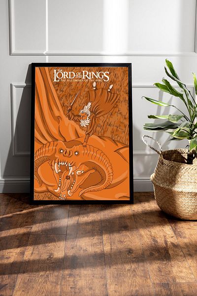 Saturn The Lord of the Rings Framed Painting - Gandalf Balrog Poster Painting