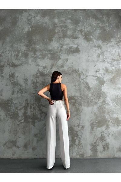 BLOOMS BAG Women's High Waist Velcro Pocket Wide Leg Palazzo Trousers