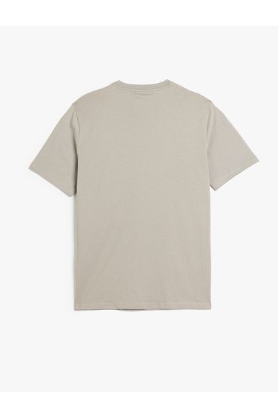 Koton Tricou pentru bărbați, bumbac, cu decolteu, cu croiala normală, gri 5sam10063hk