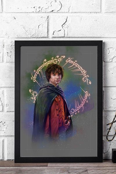 Saturn Lord of the Rings Frodo Baggins Framed Picture - Movie Poster Art Print