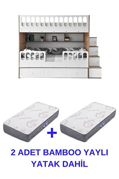 miracool Panjur Ranza / 2adet Bambo Yaylı Yatak Dahil / %100 MDF