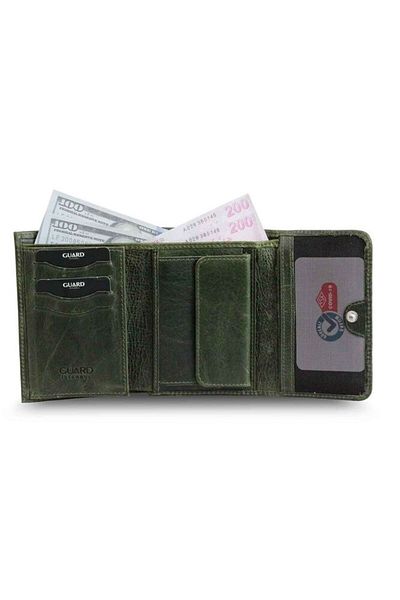 GUARD Crazy Green Women's Wallet Genuine Leather with Coin Compartment P214