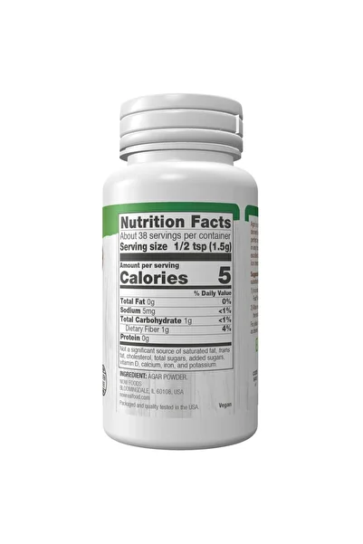 Now Foods , Agar Pure Powder, Vegetarian Substitute for Gelatin, Gluten-free, Kosher, 2-Ounce