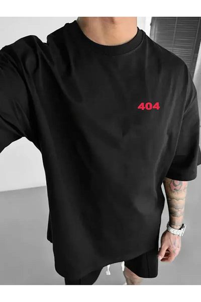 Keywest Unisex Error 404 Not Found Τυπωμένο μπλουζάκι Oversize 100% βαμβάκι