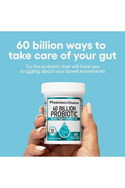 Physician's Choice Probiotics 60B CFU - 10 Strains + Prebiotics - Gut & Digestive Health - 30ct