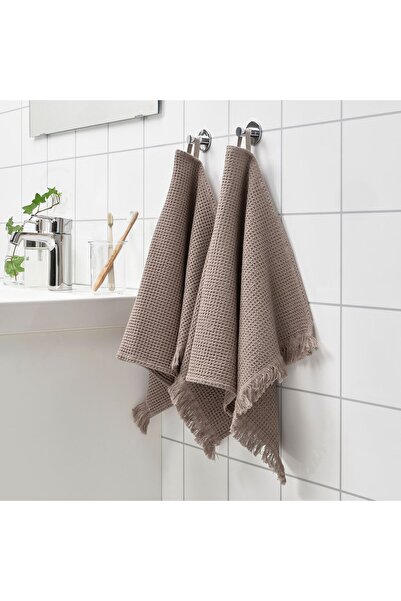 IKEA Рушник для обличчя VALLASÅN, світло-сіро-коричневий, 40x70 см