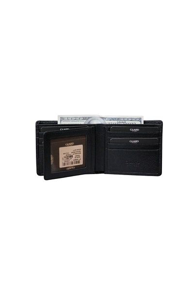 GUARD Black Single Pisot Genuine Leather Men's Wallet P845