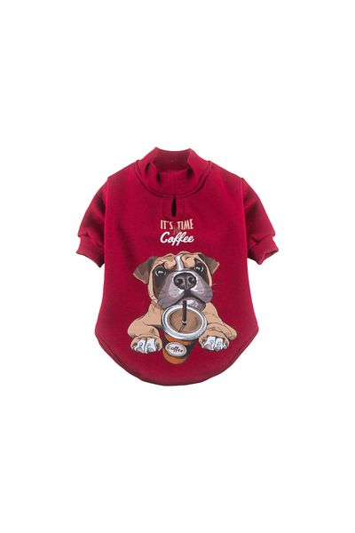 JesPawty Burgundy Sweatshirt Dog Outfit