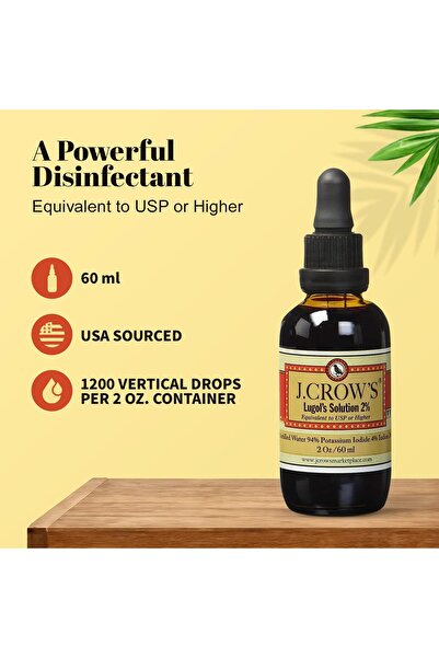 J. CROW'S J.CROW'S® Lugol's Solution of Iodine 2% 2oz