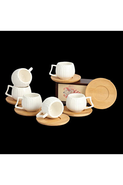 MİEN Mien 6-Person Cup Set with Bamboo Plate
