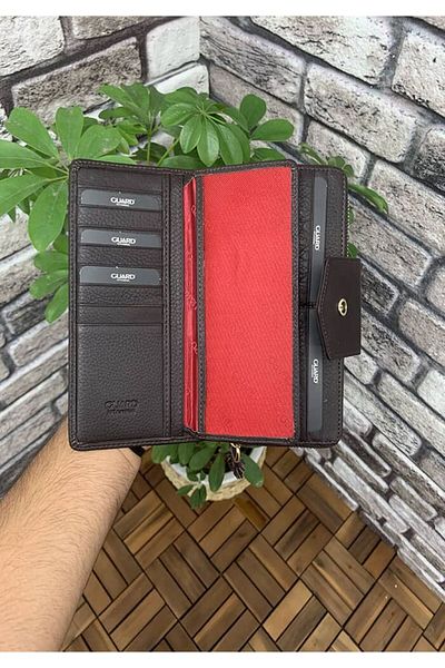 GUARD Matte Brown Hand Portfolio with Zipper and Genuine Leather Patch P2214