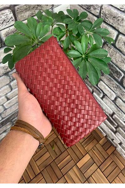 GUARD Hand Knitted Small Size Red Genuine Leather Women's Bag P2271