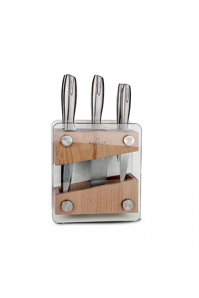 Karaca Karaca Venüs 6-teiliges Messer-Set im Glassblock