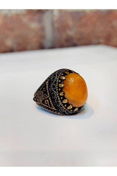 tuba tesbih gümüş DAMLA KEHRİBAR TAŞLI 925 AYAR GÜMÜŞ YÜZÜK