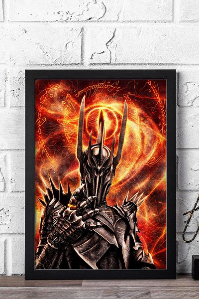 Saturn The Lord of the Rings Sauron Framed Painting - Movie Poster Painting