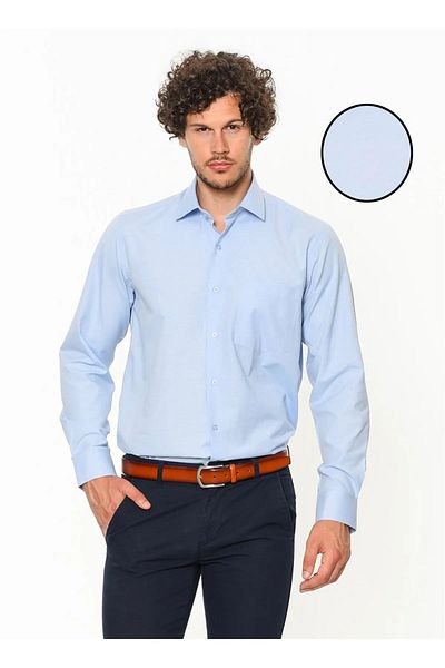 Güray Store Мъжка риза Four Seasons с дълъг ръкав, вталена кройка, лесно гладеща се, абсорбираща потта, дишаща текстура и вратовръзка