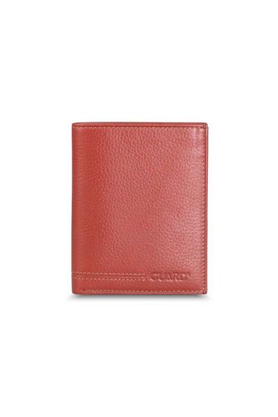GUARD Red Tan Genuine Leather Men's Wallet with Cross Card Compartment P39