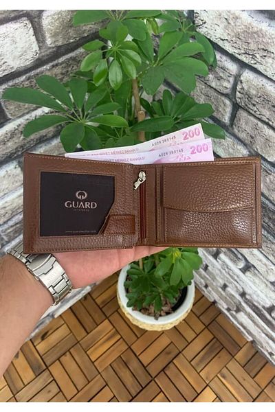 GUARD Men's Wallet Tan Coin Compartment Genuine Leather P50