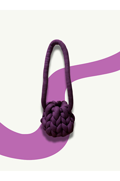 Bubble Crochet Marshmallow Omuz Çantası Mor