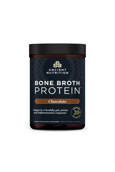 ANCIENT NUTRITION مسحوق بروتين مرق العظام بالشوكولاتة، 20 جرام بروتين، 20 وجب...