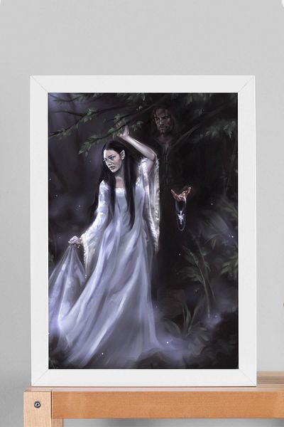 Saturn Stăpâna Inelelor Aragorn Arwen Pictură înrămată - Pictură poster film