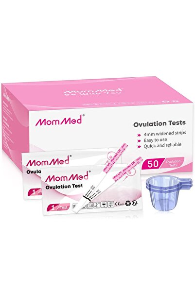 MOMMED شرائط اختبار التبويض، 50 اختبار هرمون ملوتن مع أكواب، حساسية عالية للنساء، اختبار منزلي