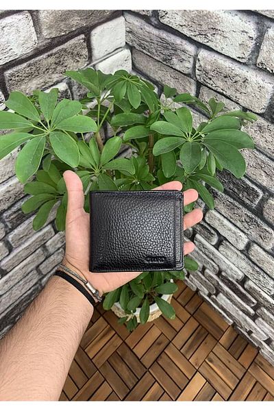 GUARD Black Genuine Leather Wallet with Hidden Card Compartment P1320