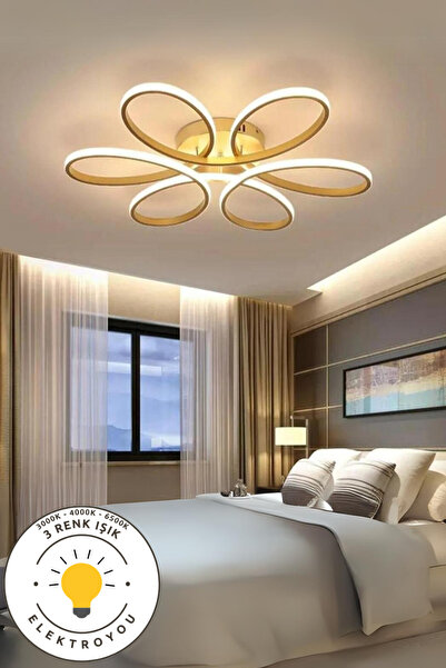 Elektroyou Nipul Eskitme Plafonyer Modern Ultra Süper 3 Renk Işıklı Ledli Avize