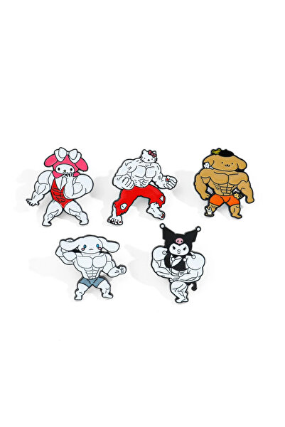 Choice XZ2437 5 قطع بروش على شكل رسوم متحركة أنمي عضلي إبداعي هالو كيتي كولوم...