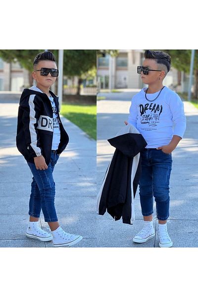 MUMİKİDS Boy's Sweat Jacket and Pants 3 Piece Set