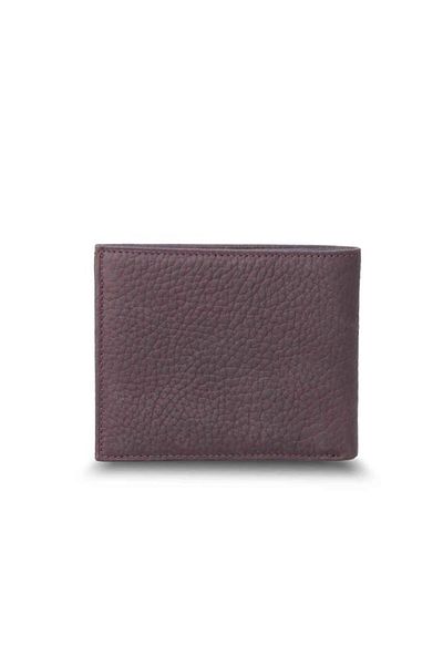 GUARD Matte Claret Red - Navy Blue Horizontal Genuine Leather Wallet P1336